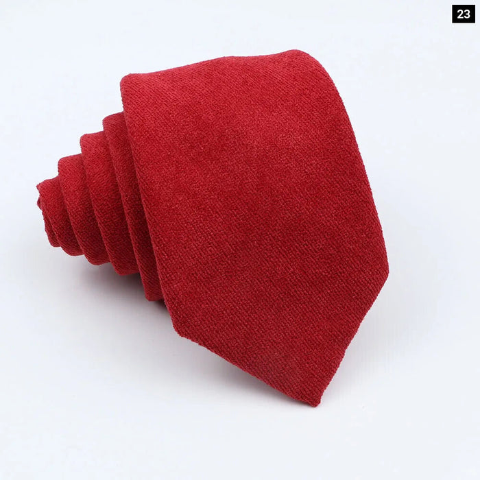 Colourful Cotton Corduroy Neck Tie 7Cm Skinny Wedding Party Tuxedo Accessory