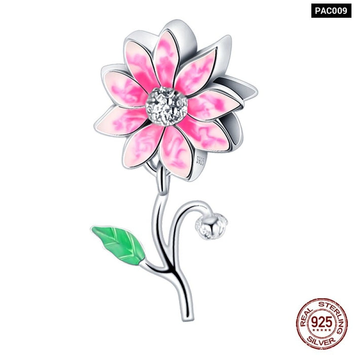 Fit Pandora 925 Original Bracelet 925 Sterling Silver Flower Bird Series Charms Beads For Women DIY Jewelrys Making