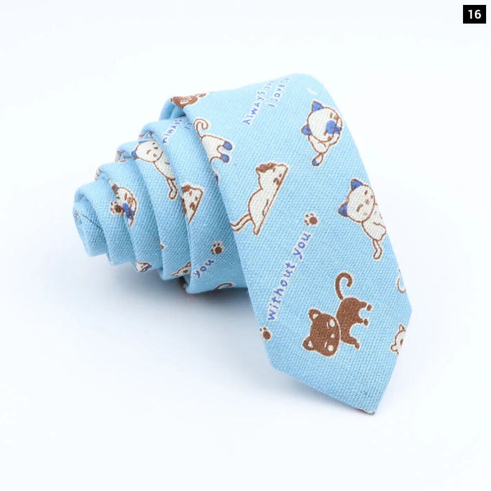 Floral Animal Print Linen Tie For Weddings And Parties