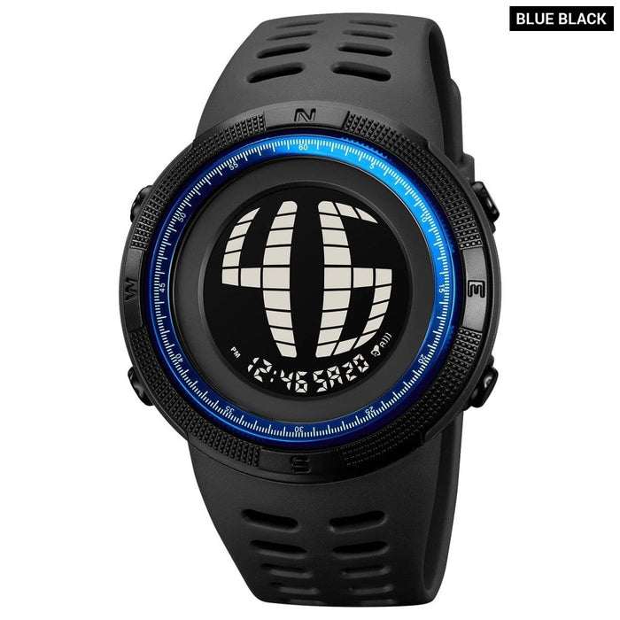 Men's TPU Band Band LED Date Calendar Display Digital 5ATM 50M Water Resistant Wristwatch