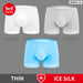 3 Piece Antibacterial Ice Silk Boxer Set For Men