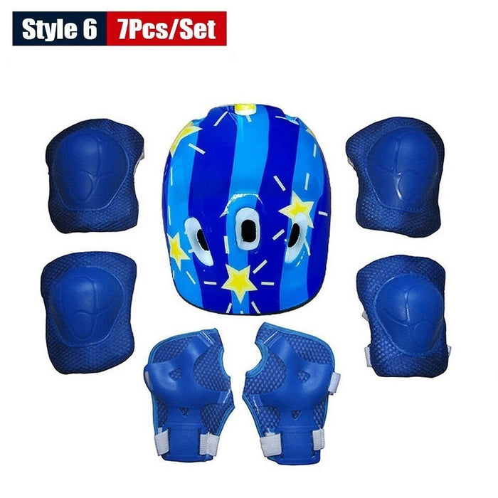 Kids Protective Gear Set Safety Helmet Wrist Elbow Knee Pads For Cycling Skating Skiing