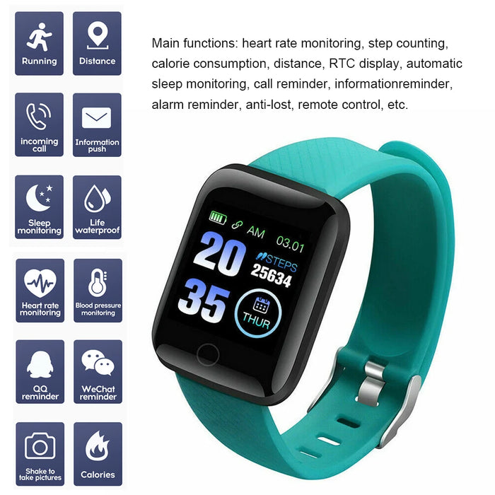 116 Plus Smart Watch Heart Rate Fitness Waterproof