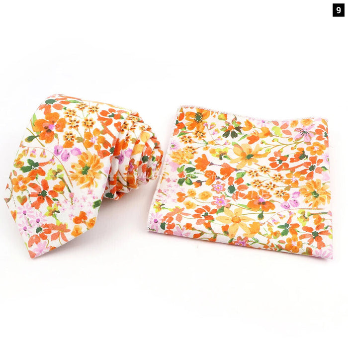 Floral Cotton Tie Set For Parties And Daily Wear