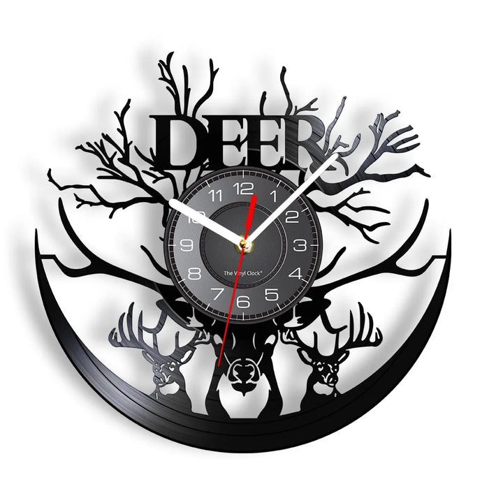 Deer Head Vinyl Record Wall Clock