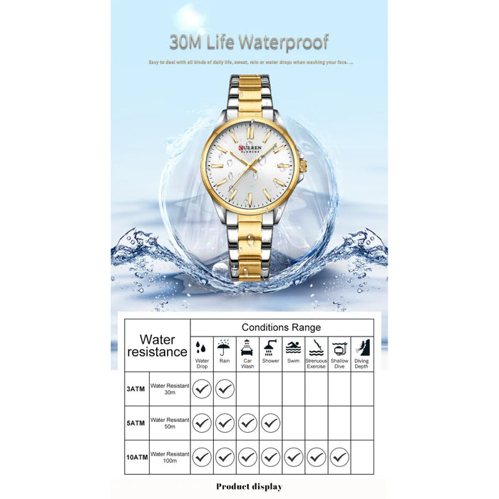 Simple Elegant Stainless Steel Quartz Wristwatches With Luminous Hands For Women