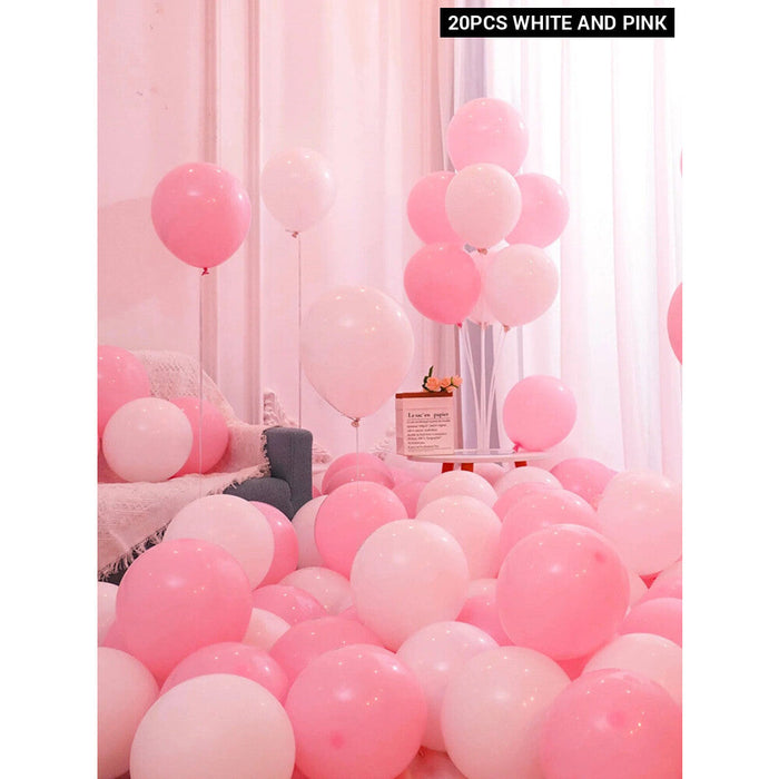 20 Red Pink And White Latex Balloons For Diy Engagement