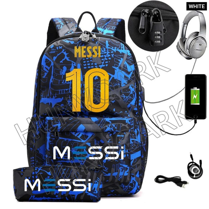 Unisex Messi 16 Inch Laptop Oxford School Bag