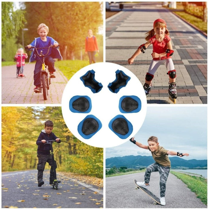 6PCS Kids Knee Elbow Wrist Protective Guards For Cycling Skateboarding