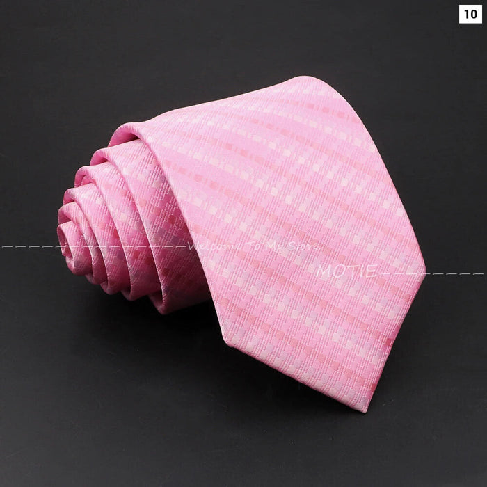 Mens Pink Purple Striped Tie For Business Weddings And Daily Wear