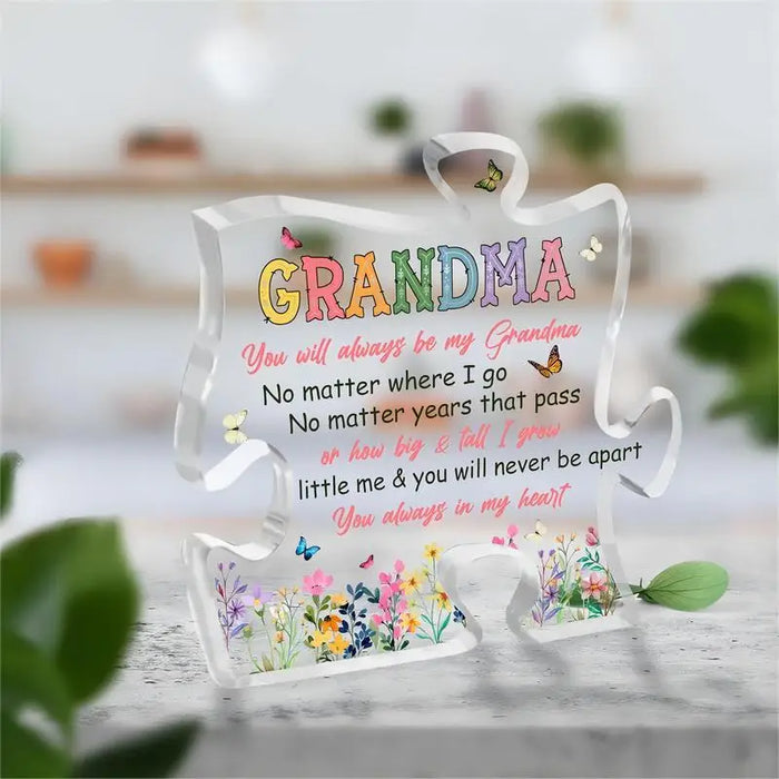 Grandma Puzzle Sign Acrylic Table Decor With Love From Grandkids