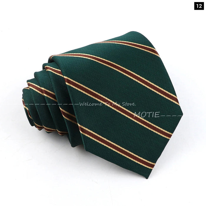 Brown Striped Mens Necktie For Weddings Parties And Daily Wear