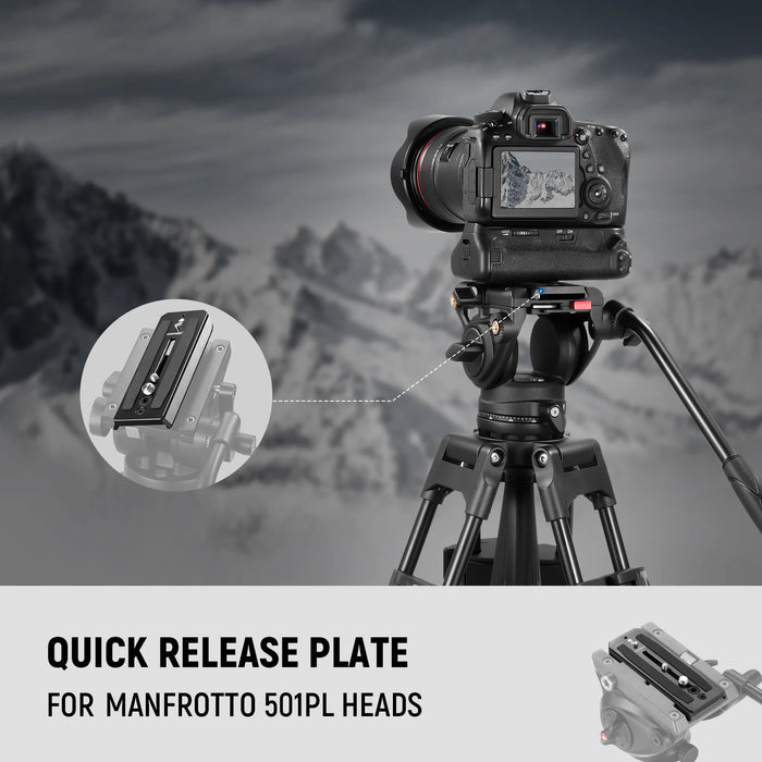 Fluid Head Quick Release Plate For Manfrotto Mvh500Ah Mvh502Ah 501Pl Camera Mount