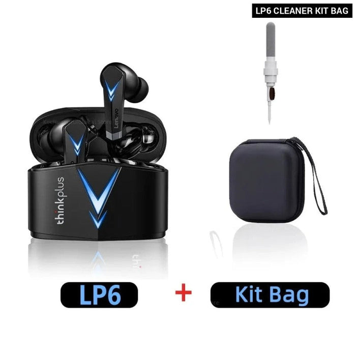 Wireless Bluetooth Lp6 Tws Gaming Earbuds Hifi Music With Dual Mode Noice Cancelling Earphones