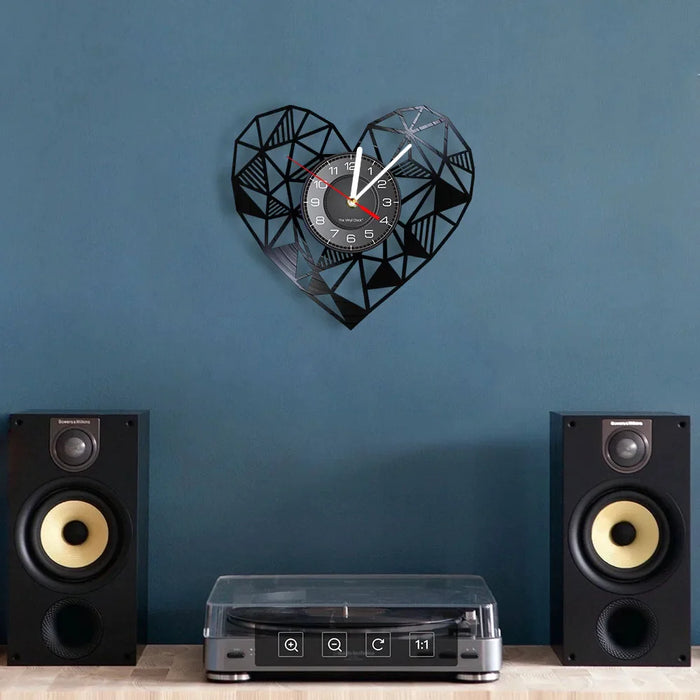 Romantic Geometric Heart Wall Clock