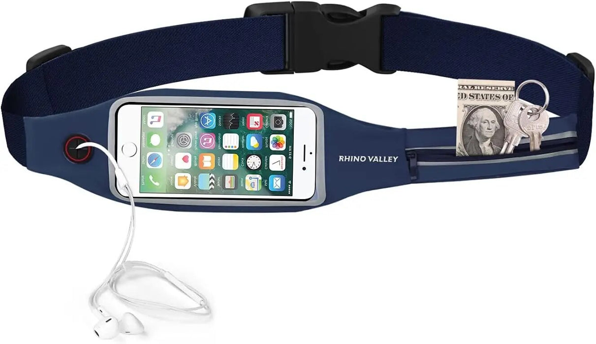 Running Belt Waist Pack Sports Fanny Pack Fitness Workout Belt Dual Pockets with Clear Touch Screen for iPhone 14 13 12 11 mini