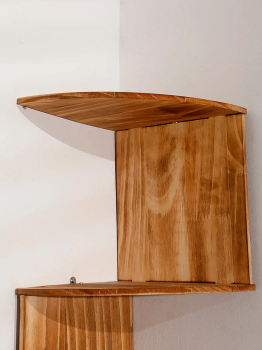 4 Tier Wood Wall Mounted Display Stand