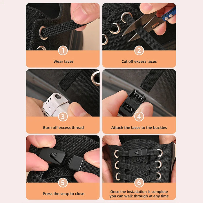 Locking No Tie Wide Fit Laces For Sneakers