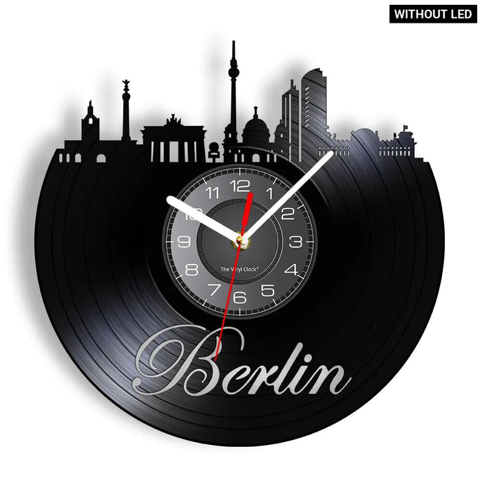 Berlin Skyline Vinyl Record Clock