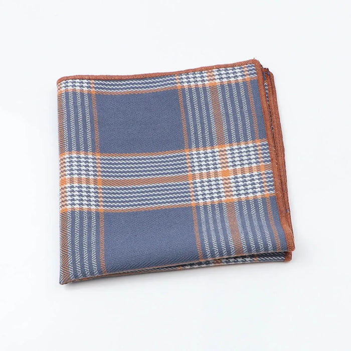 Premium Cotton Plaid Hankerchief Scarf Mens Pocket Square