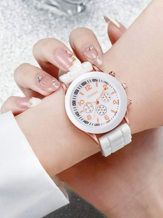 Women Watches Fashion Luxury Brand Women'S Watch Silicone Strap Quartz Wrist Watch For Female