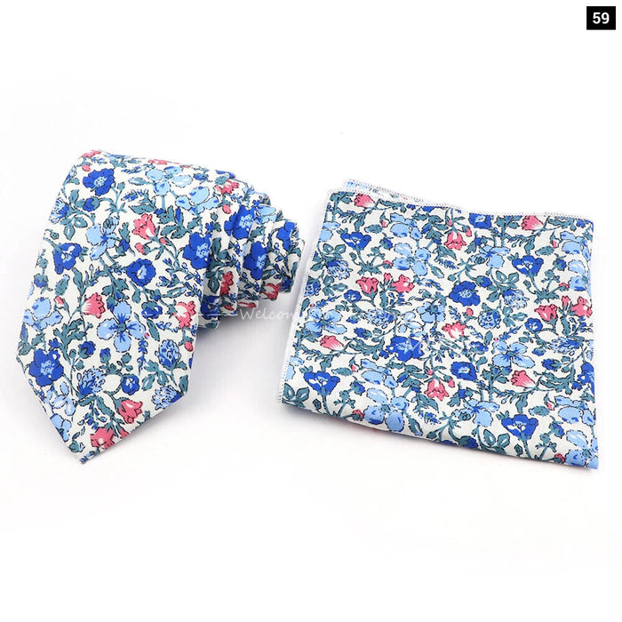 Floral Cotton Tie Set For Parties And Daily Wear