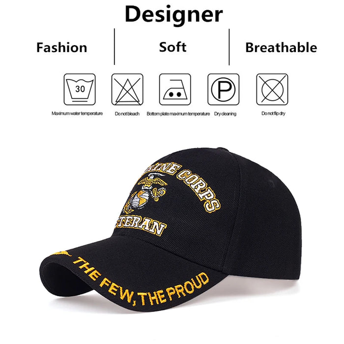 Embroidered Veteran Baseball Cap / Hat For Outdoor Wear