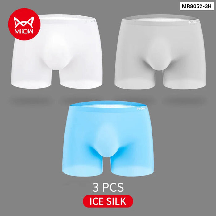 Pack Of 3 Ultrathin Ice Silk Mens Boxers