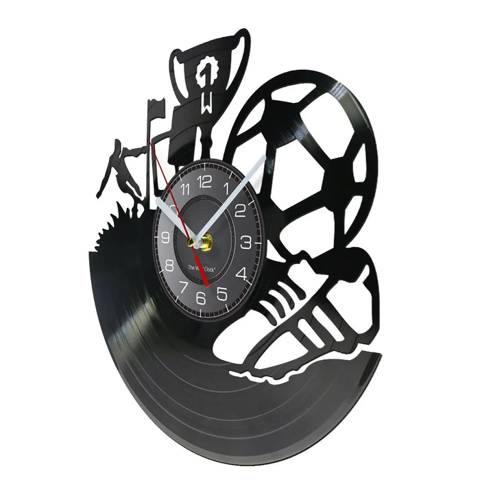 Soccer Trophy Vinyl Record Clock