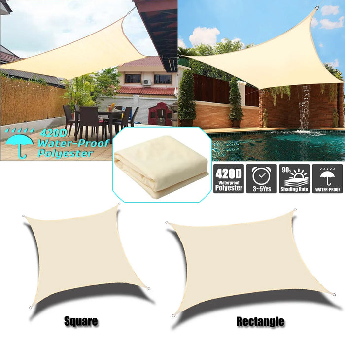 Outdoor Shade Sail awnings Waterproof Sun Shelter Square Rectangle Sunshade Protection Outdoor Canopy