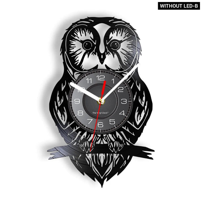 Vinyl Record Owl Wall Clock