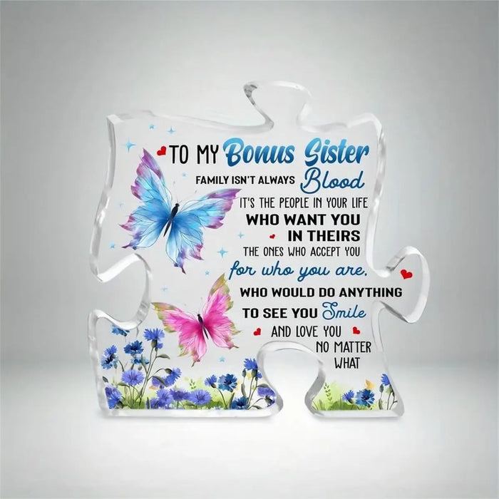 Sisters' Bonus Gifts Acrylic Puzzle Plaque For Birthday & Christmas