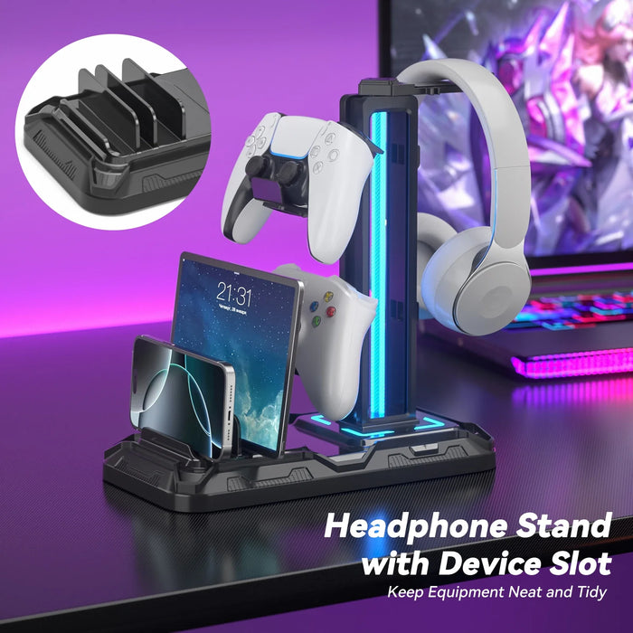 Rotatable Headset Stand Phone Holder Usb Charging