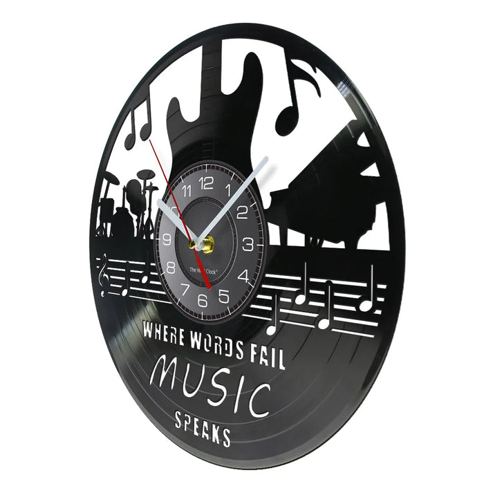 Music Speaks Vinyl Record Wall Clock