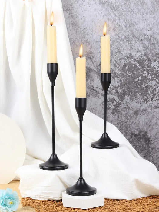 3 Pieces European Metal Candle Holders