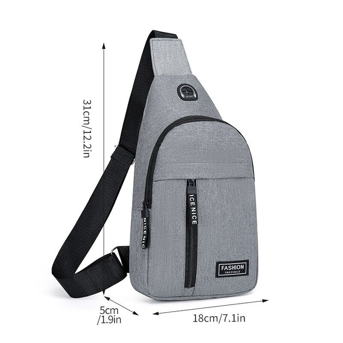 Chest Bag Fashion Solid Colour Men Chest Bag Outdoor Casual Fashion One Shoulder Crossbody Bag