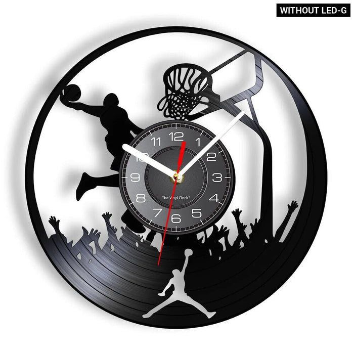 Silhouette Dunking Vinyl Record Clock