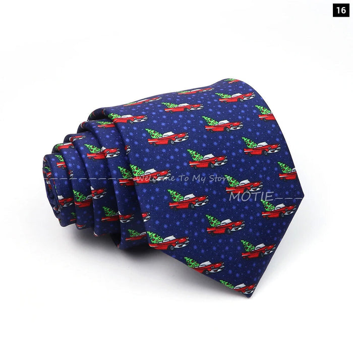 Christmas Necktie Santa Claus Green Tree Tie For Parties And Gifts