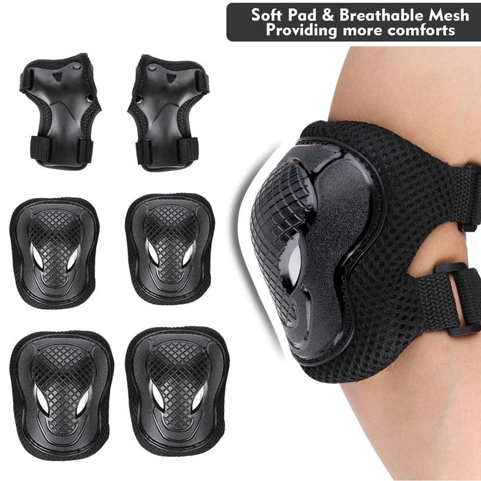 6 In 1 Kids/Youth Protective Gear Set Knee Elbow Pads For Skateboarding Scooter Roller Skating