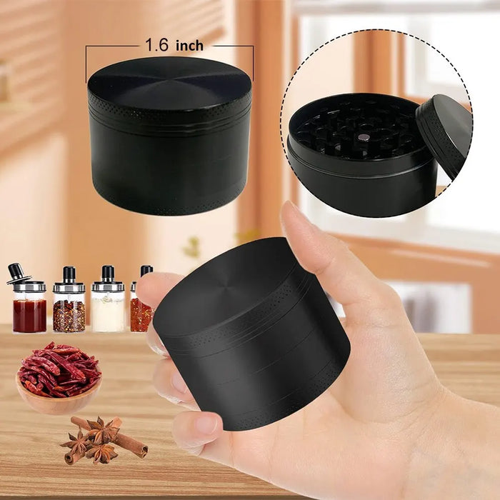 40mm 4 Layer Aluminum Herb Spice Grinder Portable Zinc