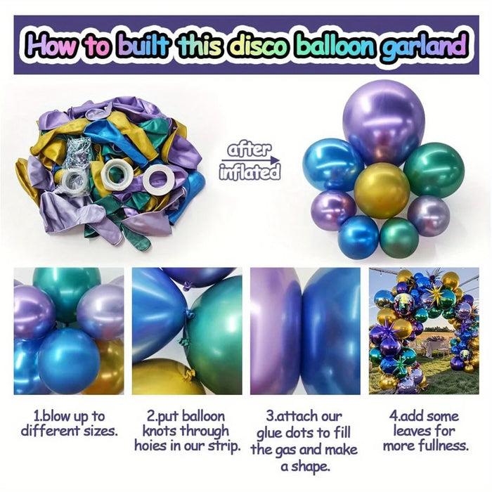 110Pcs Metal Balloon Garland Arch Kit - Suitable For Disco Parties Birthdays Anniversaries Bachelorette Parties All Year Round