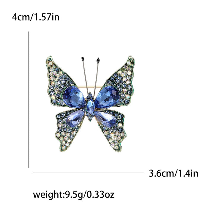 Butterfly Crystal Brooch Pin 4 Colour Rhinestone Luxury Accessory For Clothing