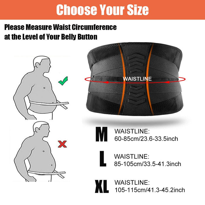 Adjustable Back Support Belt with Lumbar Pad for Work Heavy Lifting