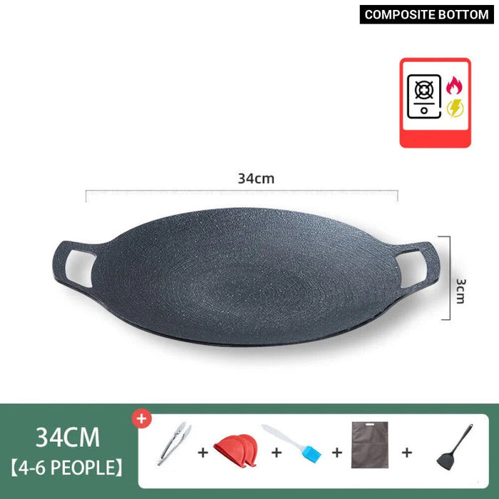 Korean Non Stick Grill Pan For Outdoor Bbq