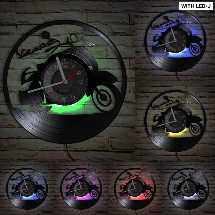 Retro Japanese Motorbike Vinyl Record Wall Clock