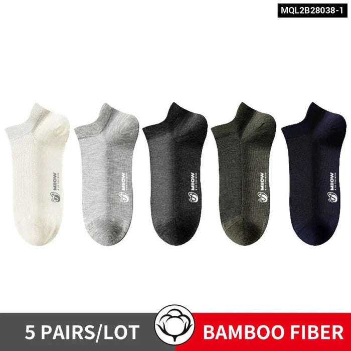 Pack Of 5 Breathable Cotton Mens Ankle Socks