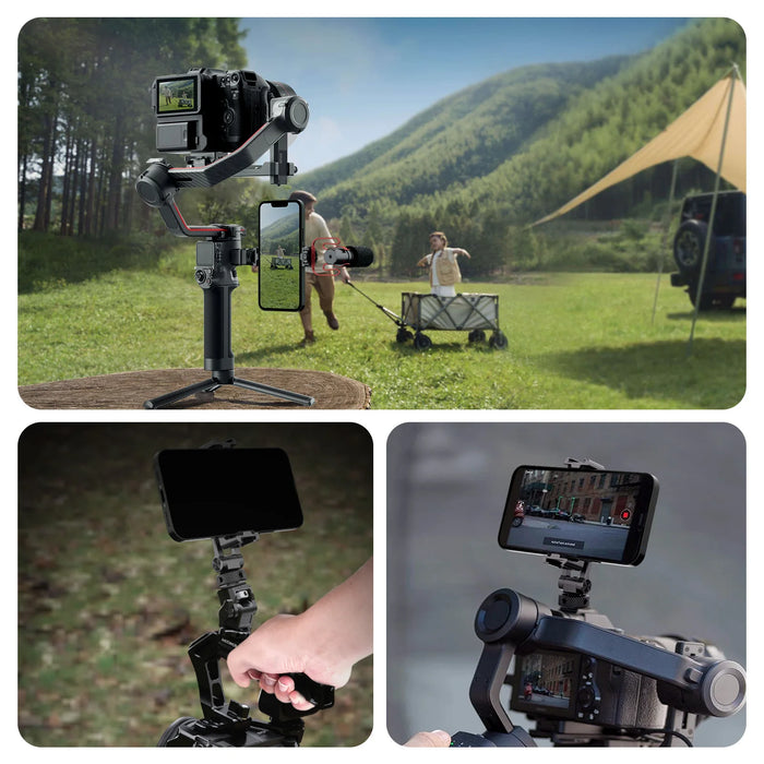 Metal Phone Tripod Mount With Cold Shoe & Nato Clamp For Dji Gimbals Iphone 15 Compatible