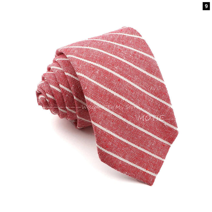 Classic Striped Cotton Necktie For Business And Weddings