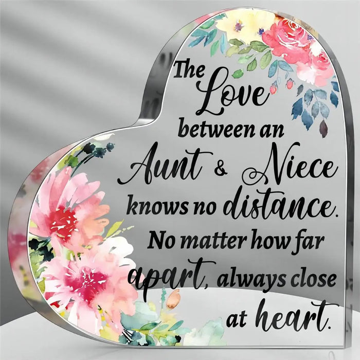 Special Aunt Gift Acrylic Heart Keepsake For Birthday