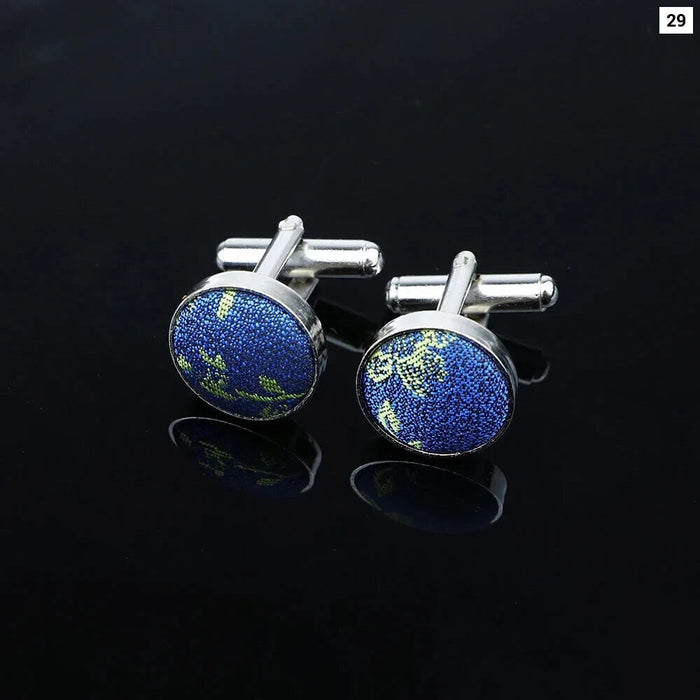 Classic Red Blue Cufflinks Wedding Groom Gift